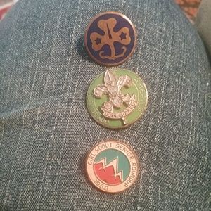 vintage Girl Scout pins 1950s